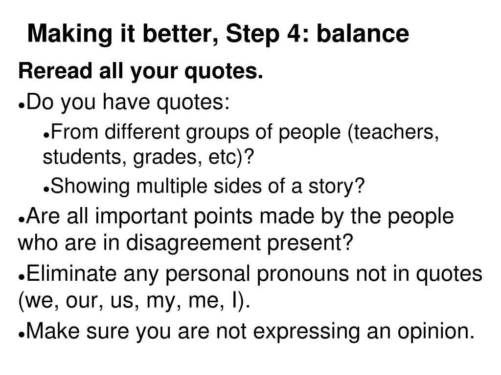 making it better step 4 balance