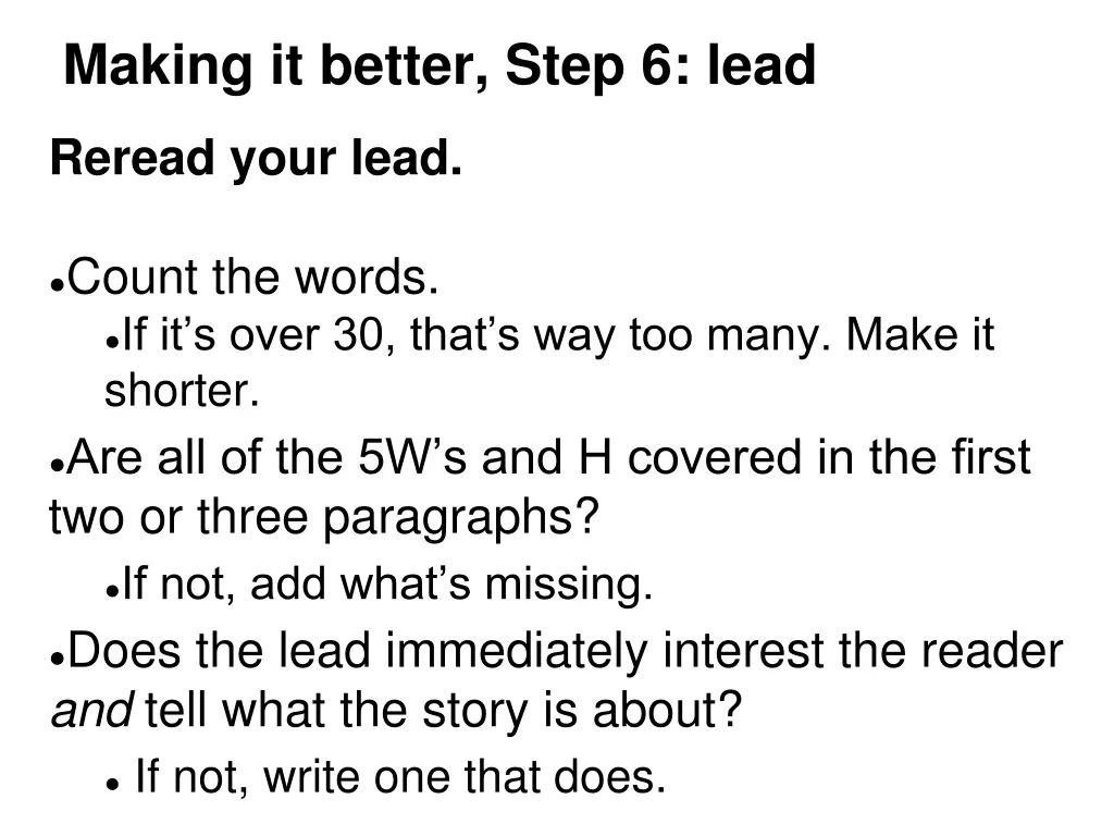 making it better step 6 lead