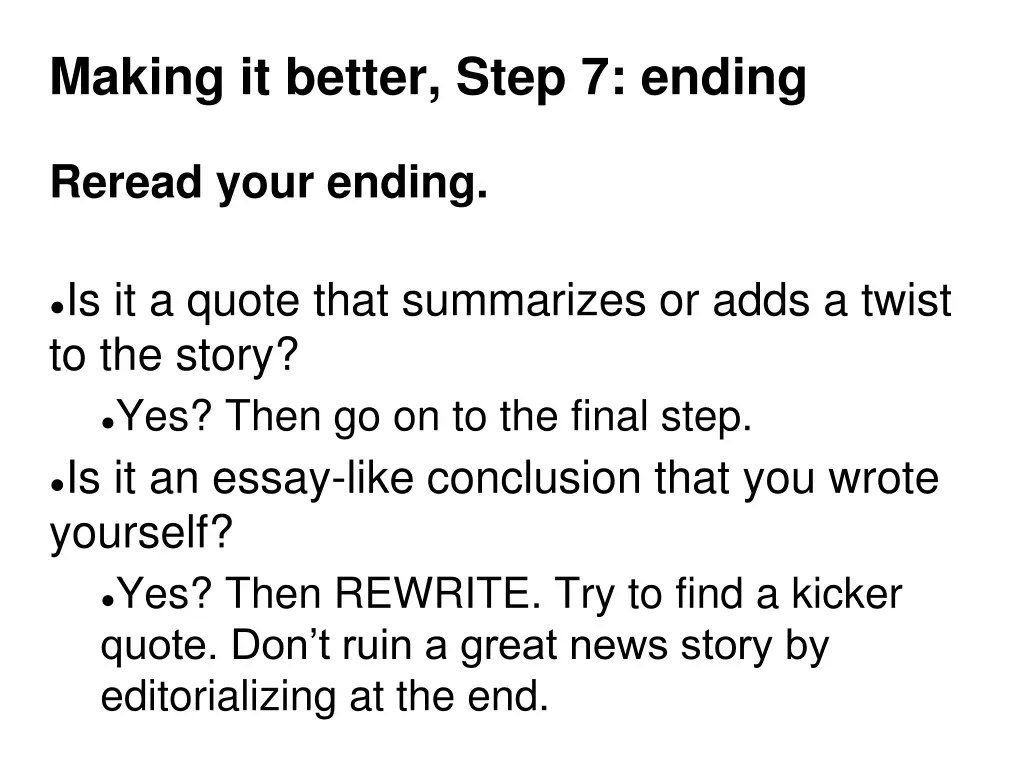 making it better step 7 ending