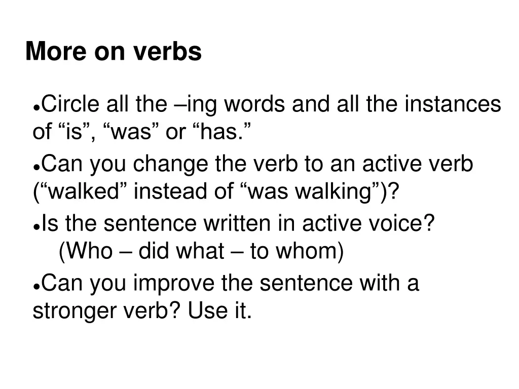 more on verbs