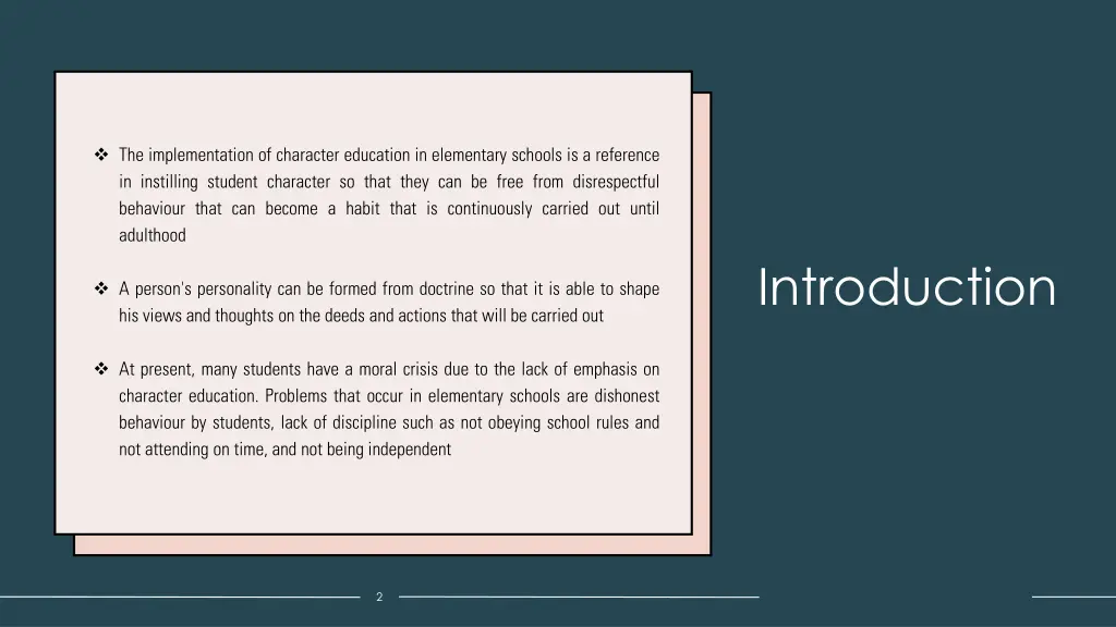 the implementation of character education
