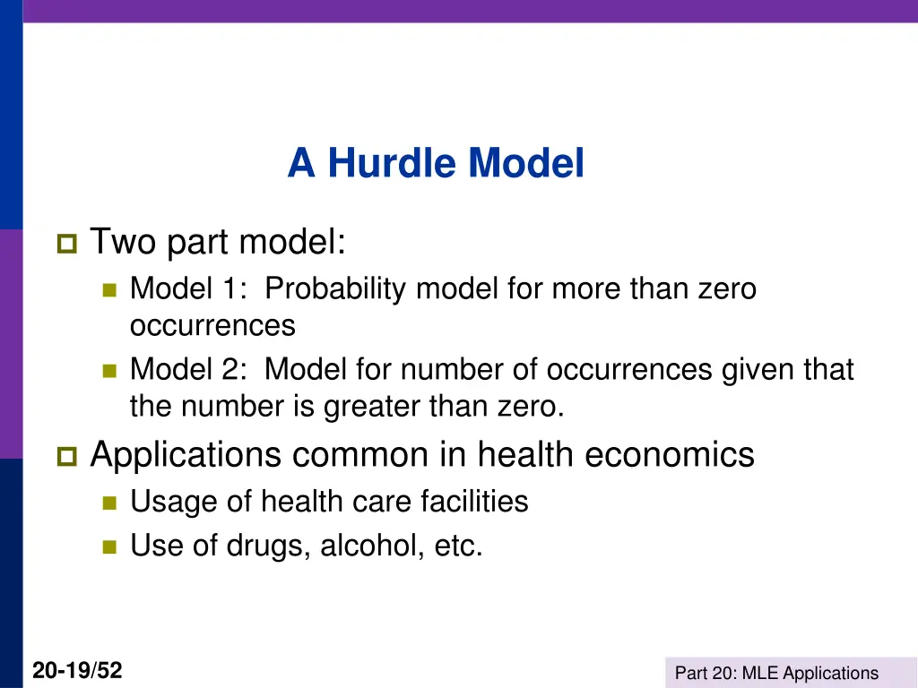 a hurdle model