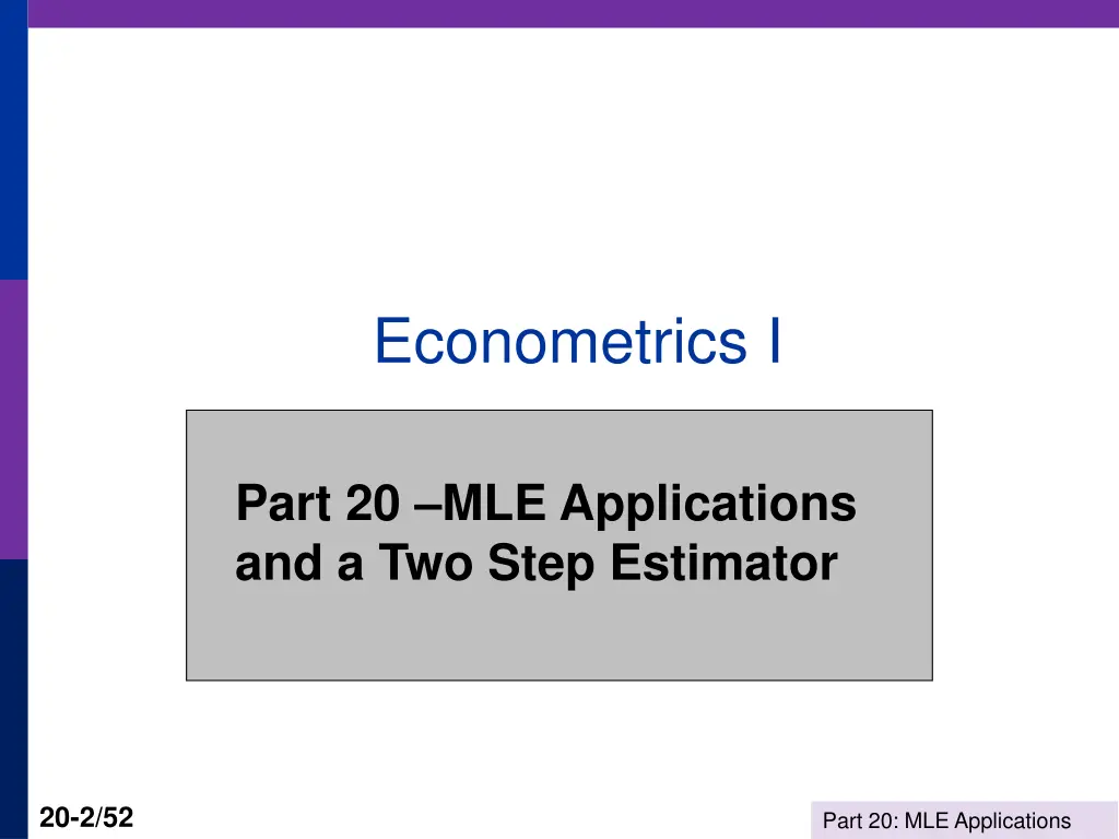 econometrics i 1