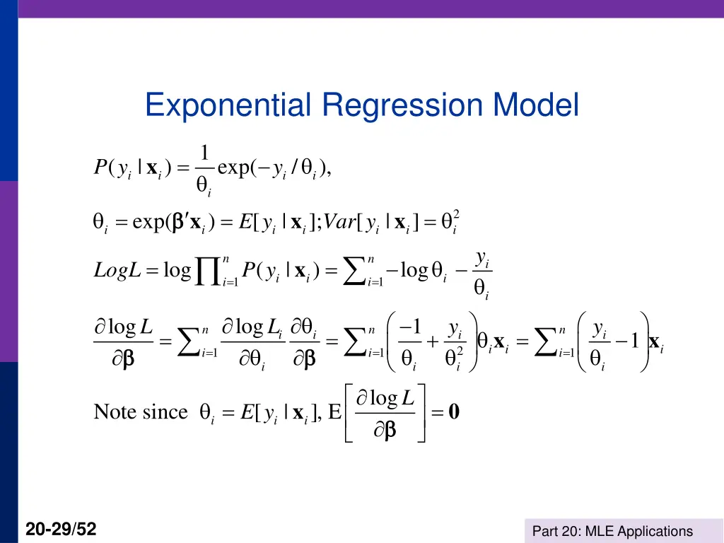 exponential regression model