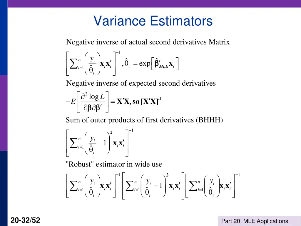 variance estimators