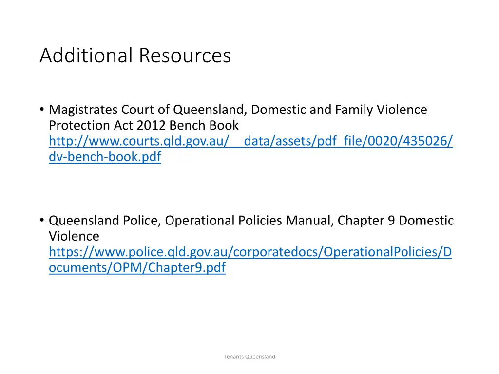 additional resources
