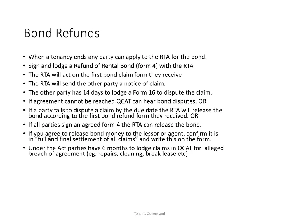 bond refunds