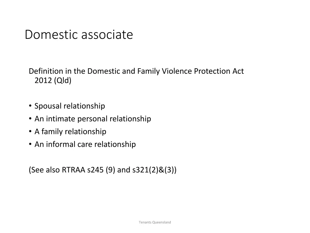 domestic associate