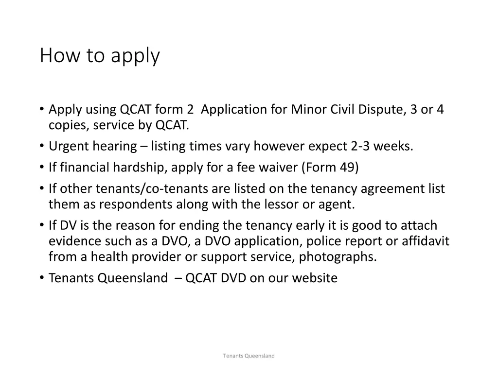 how to apply