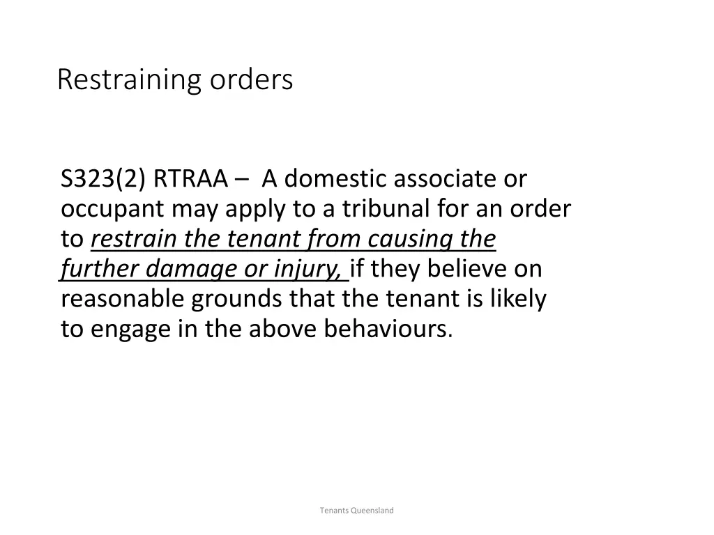 restraining orders