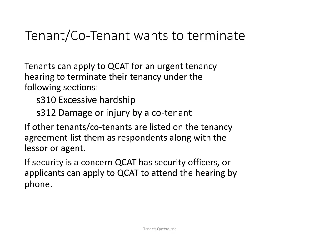 tenant co tenant wants to terminate