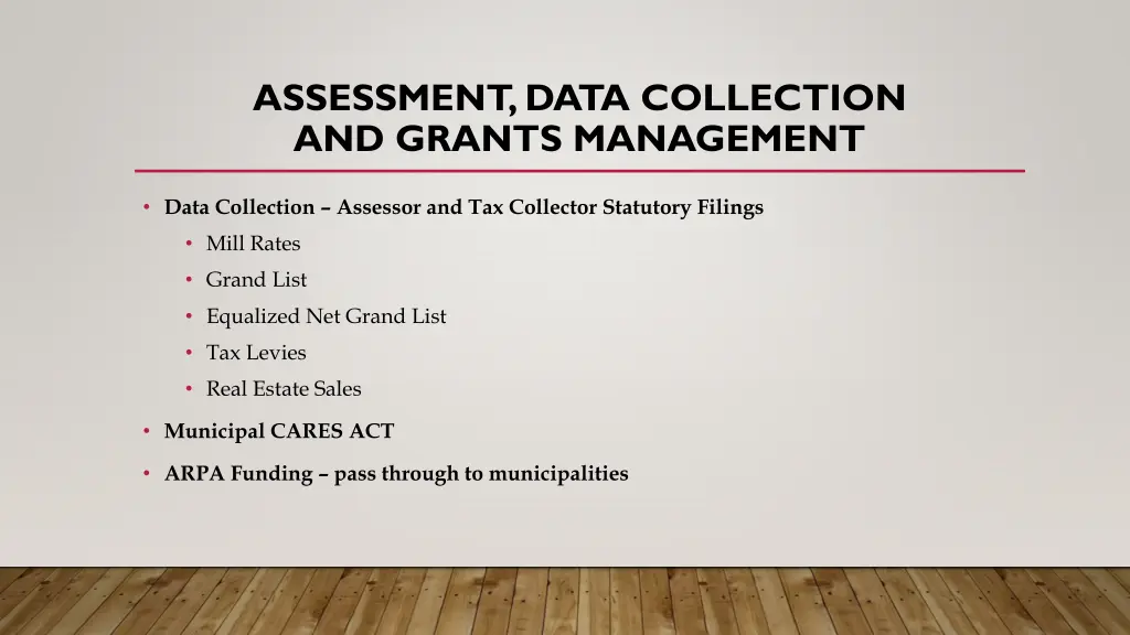 assessment data collection and grants management 2