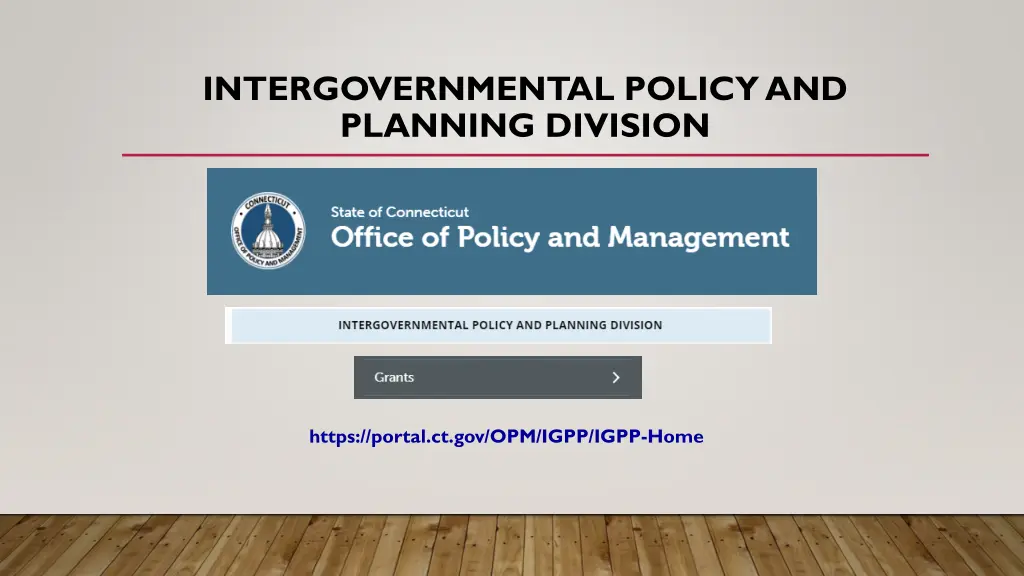 intergovernmental policy and planning division 1