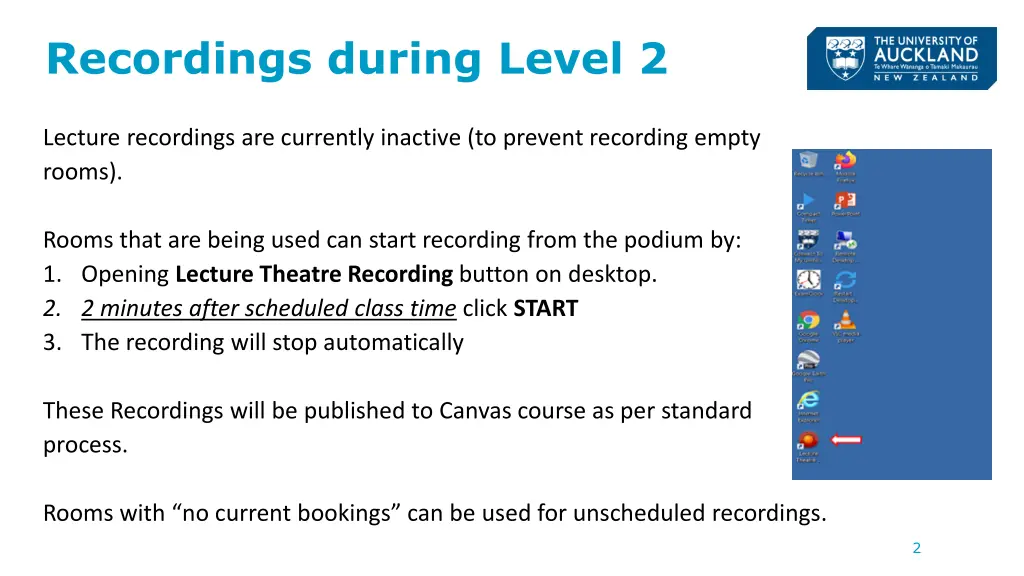 recordings during level 2