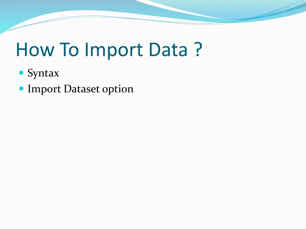 how to import data