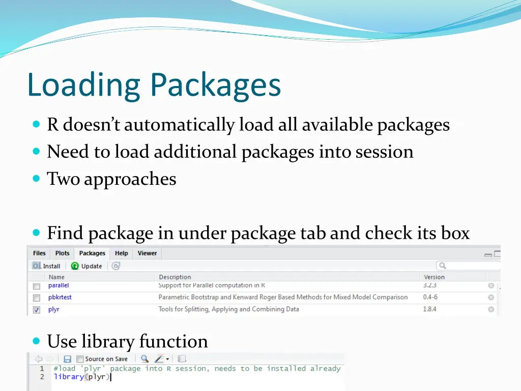loading packages