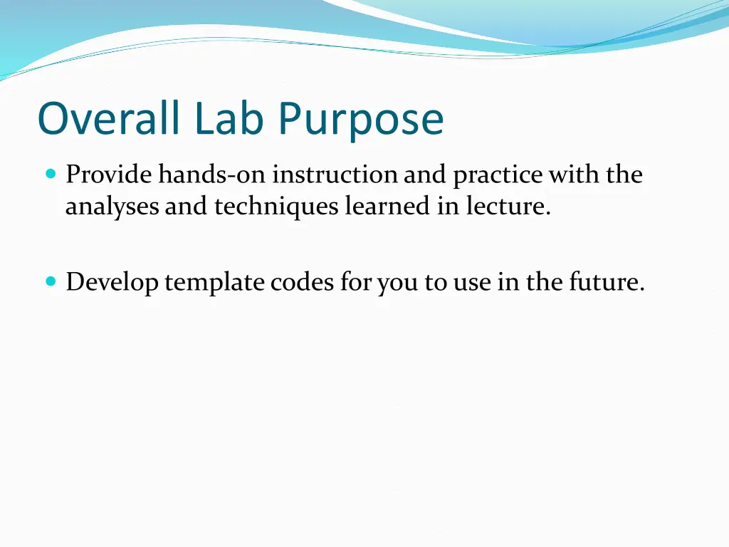 overall lab purpose