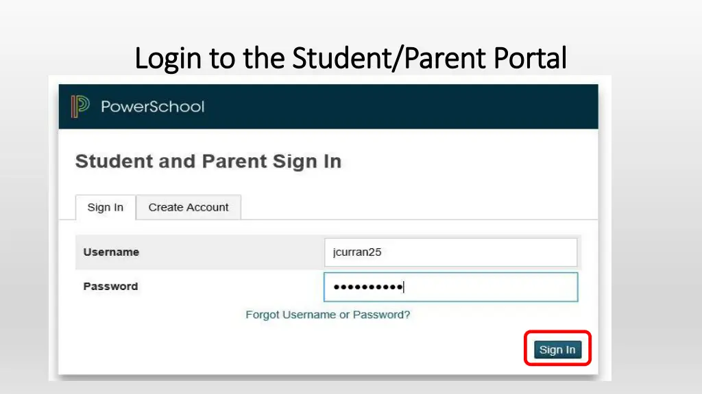 login to the student parent portal login