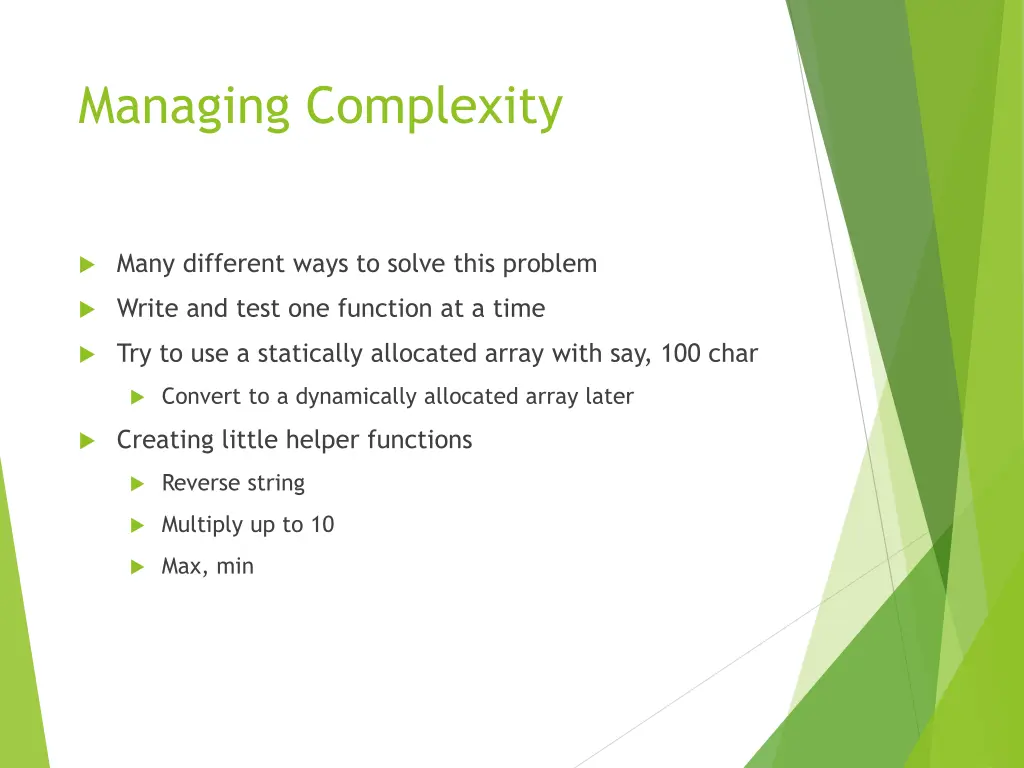 managing complexity