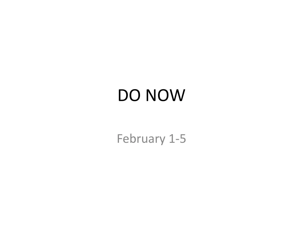 do now
