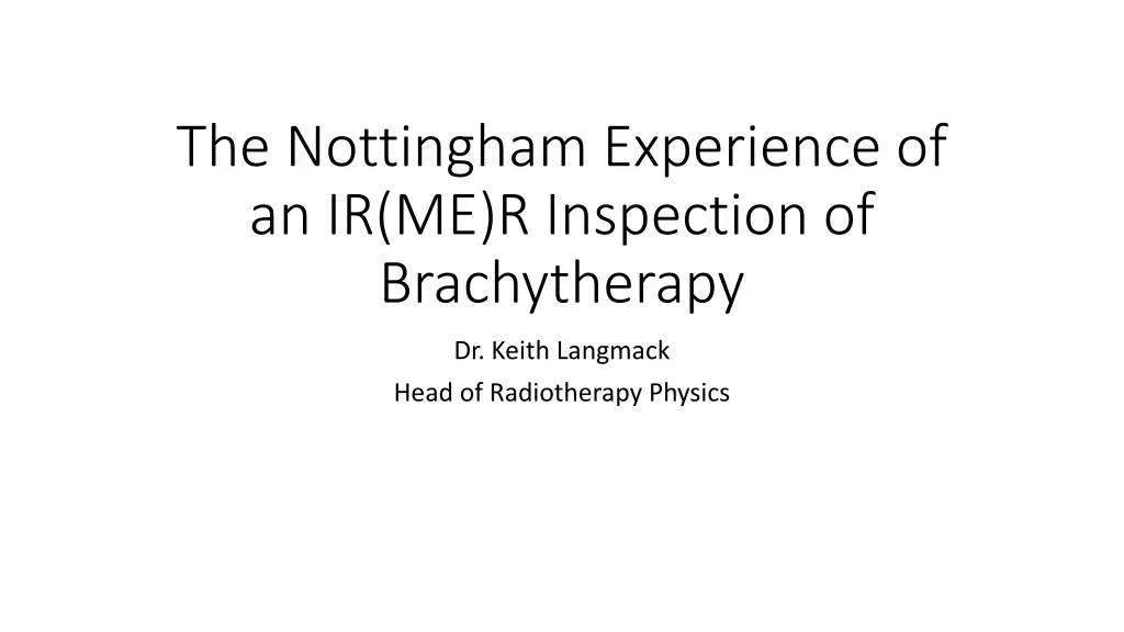 the nottingham experience