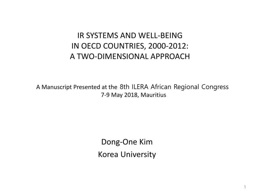ir systems and well being in oecd countries 2000