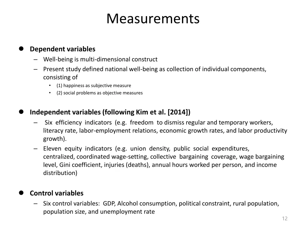 measurements