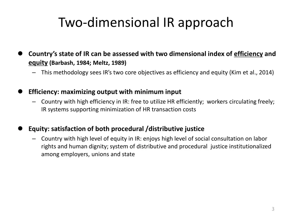 two dimensional ir approach