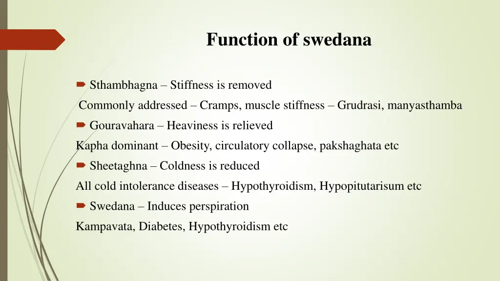 function of swedana