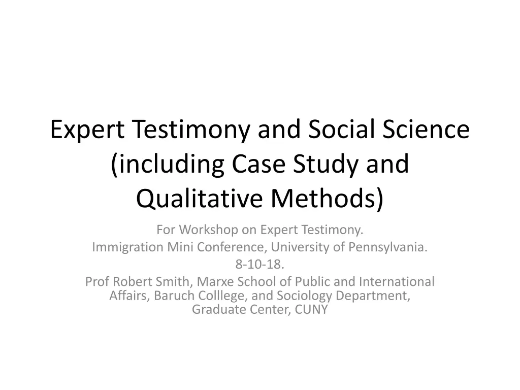expert testimony and social science including