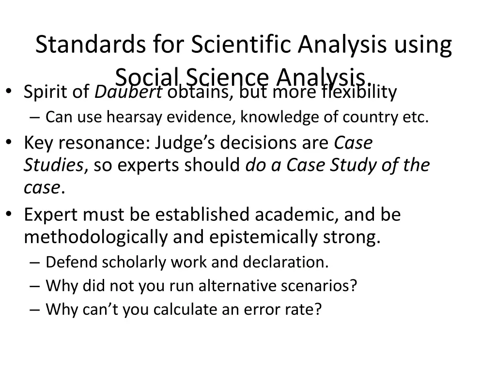 standards for scientific analysis using social