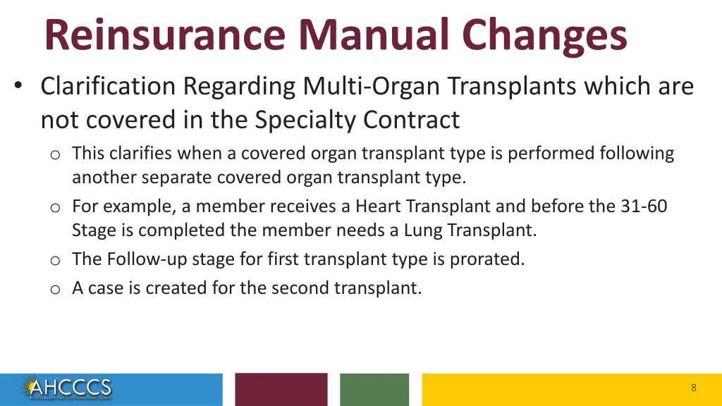reinsurance manual changes clarification 1