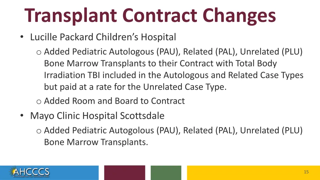 transplant contract changes lucille packard