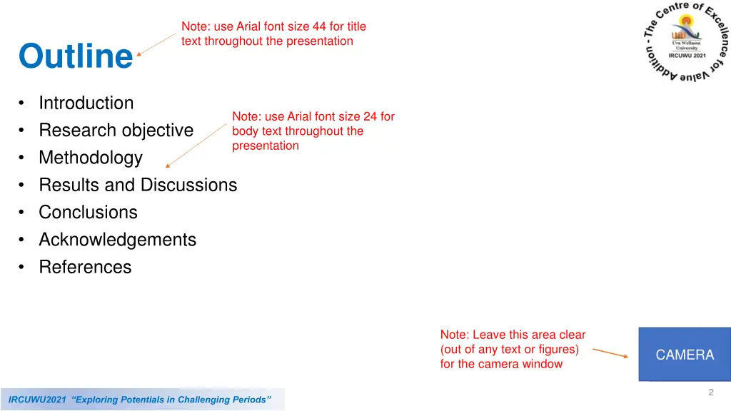 note use arial font size 44 for title text