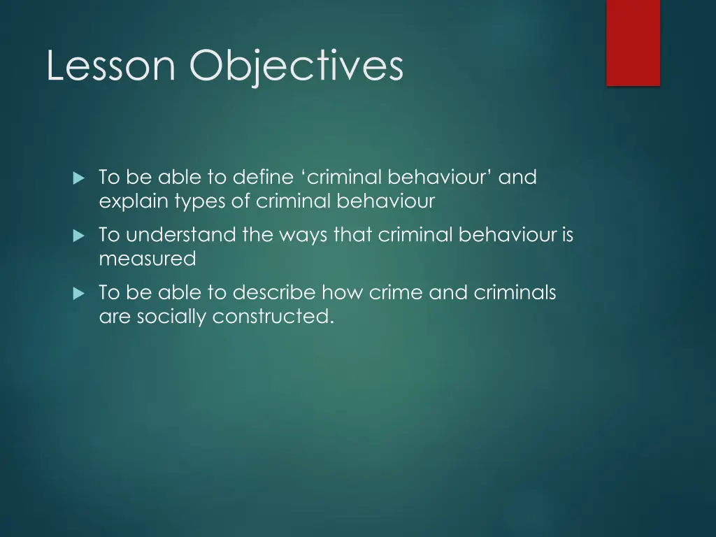 lesson objectives