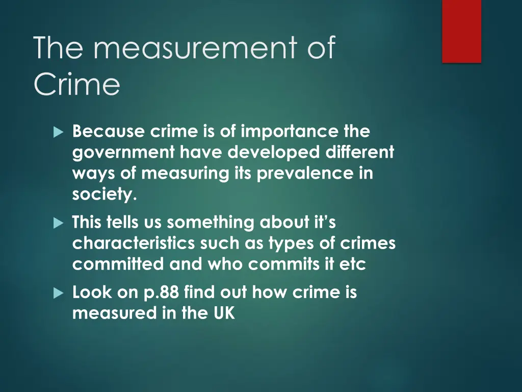 the measurement of crime