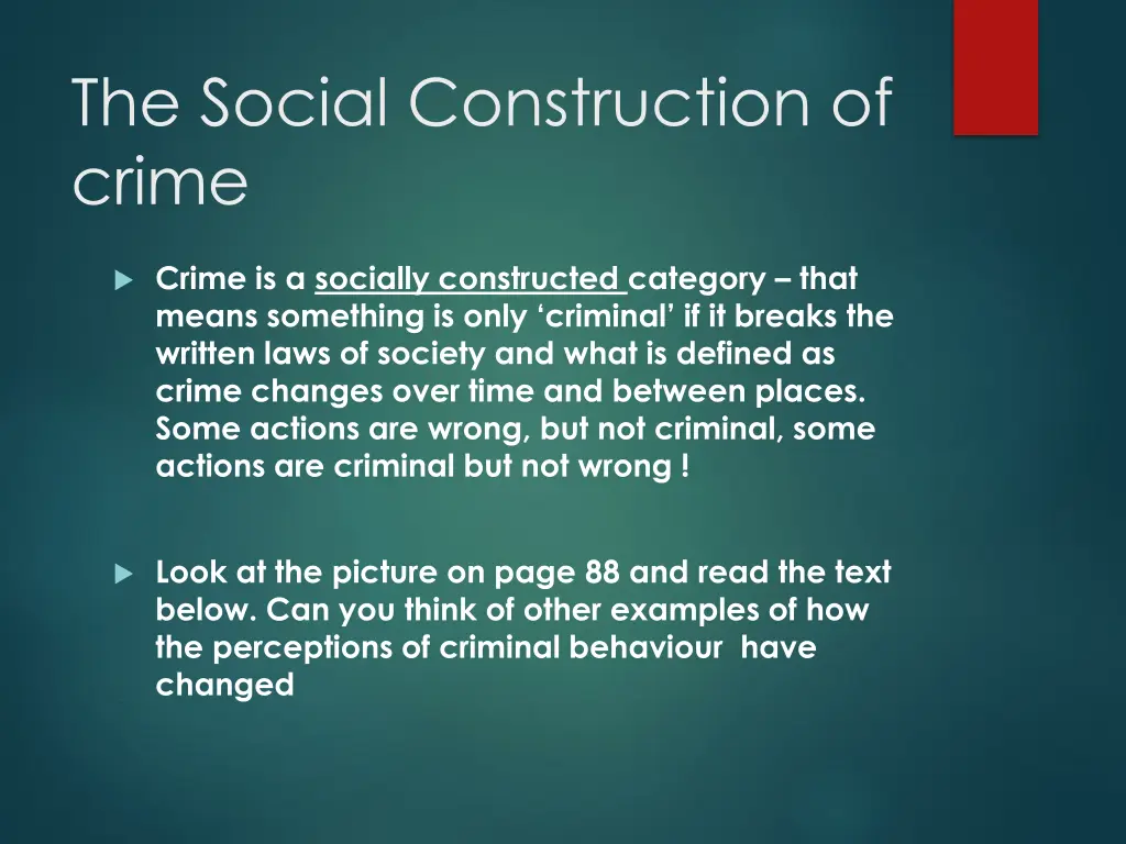 the social construction of crime