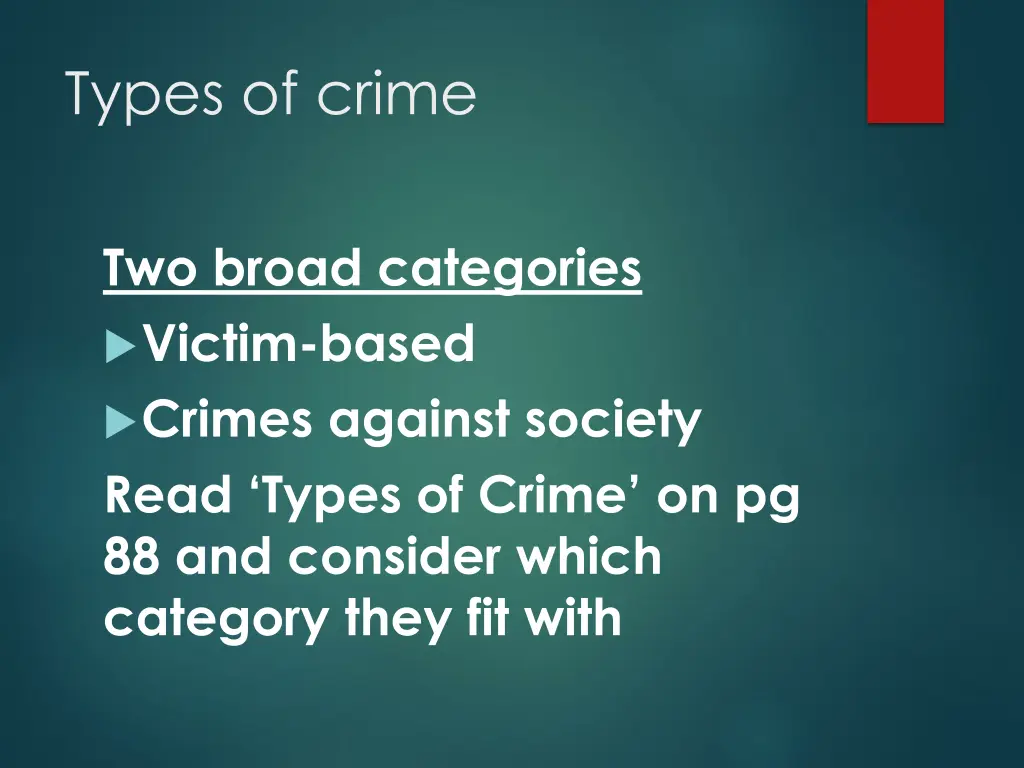 types of crime