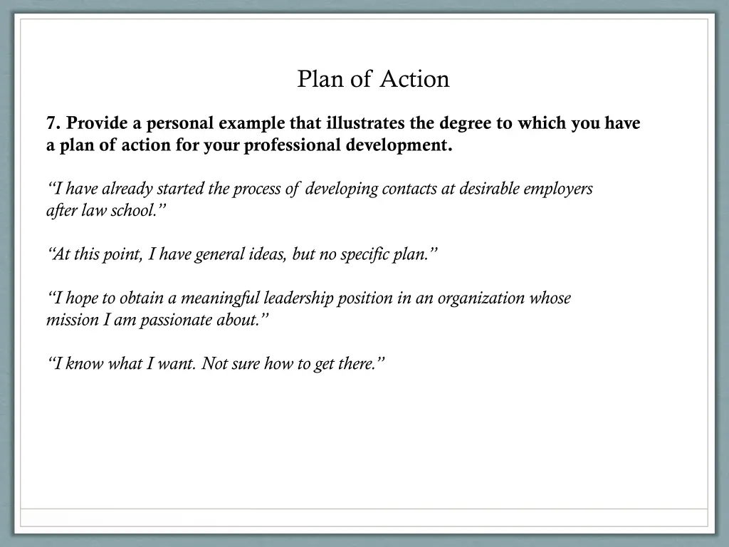 plan of action