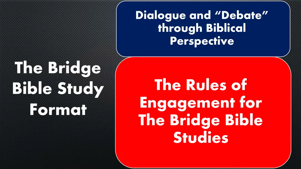 dialogue and debate through biblical perspective