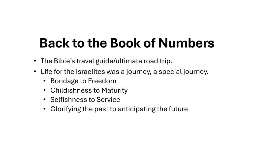 back to the book of numbers