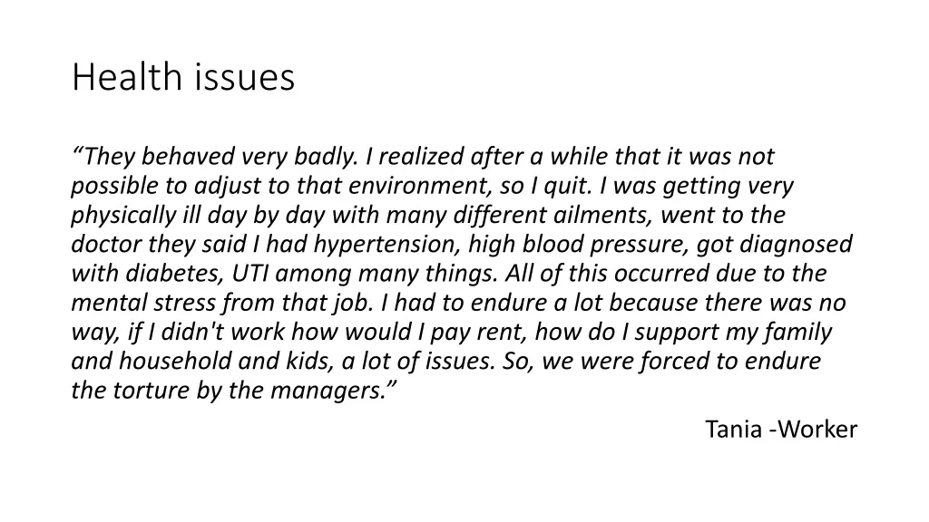 health issues