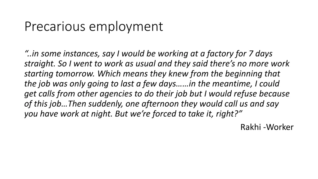 precarious employment