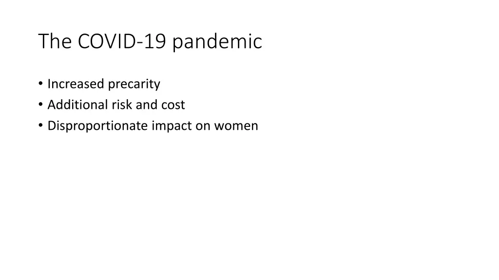 the covid 19 pandemic