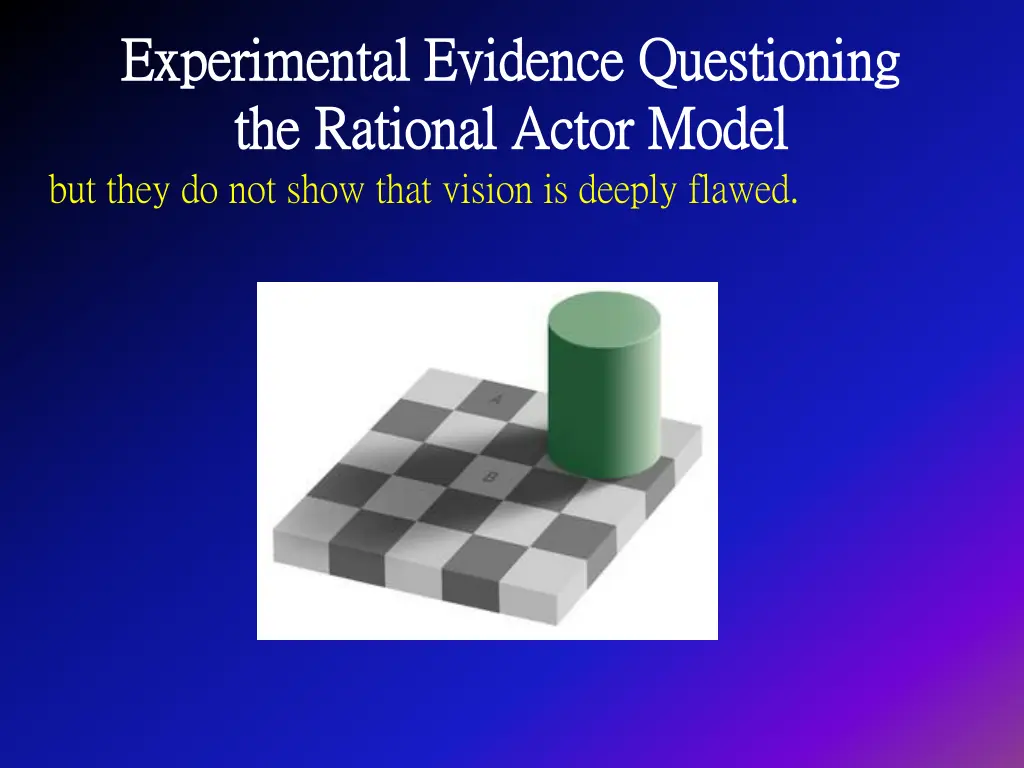 experimental evidence questioning experimental 1