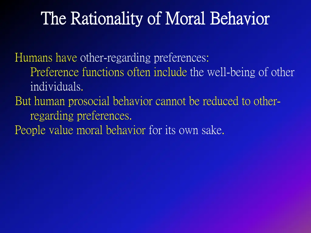 the rationality of moral behavior the rationality