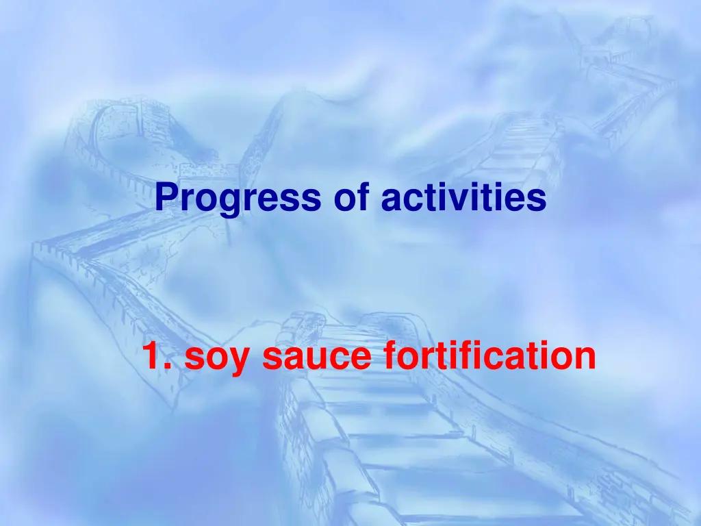 progress of activities