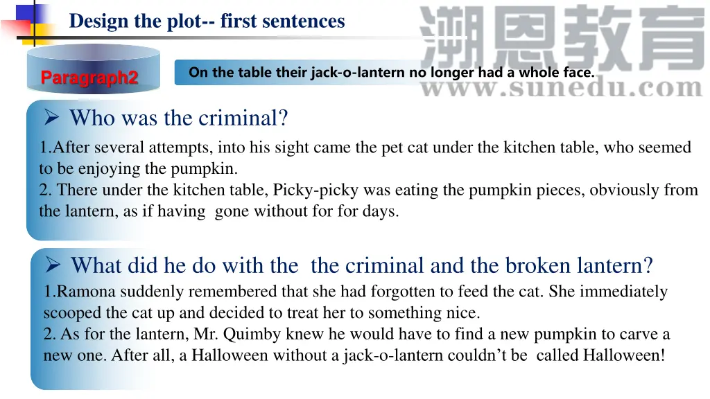 design the plot first sentences 3