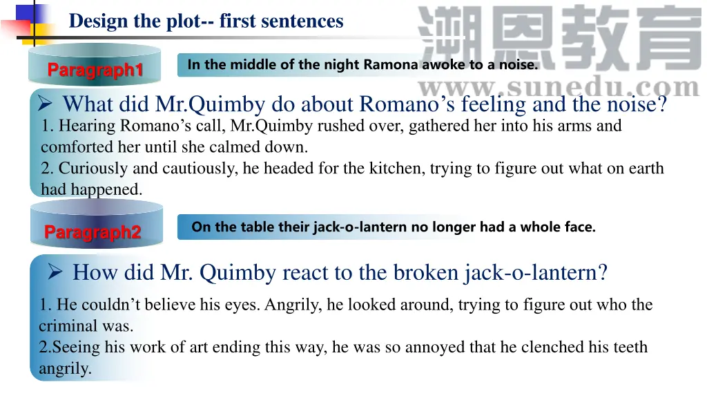 design the plot first sentences 2