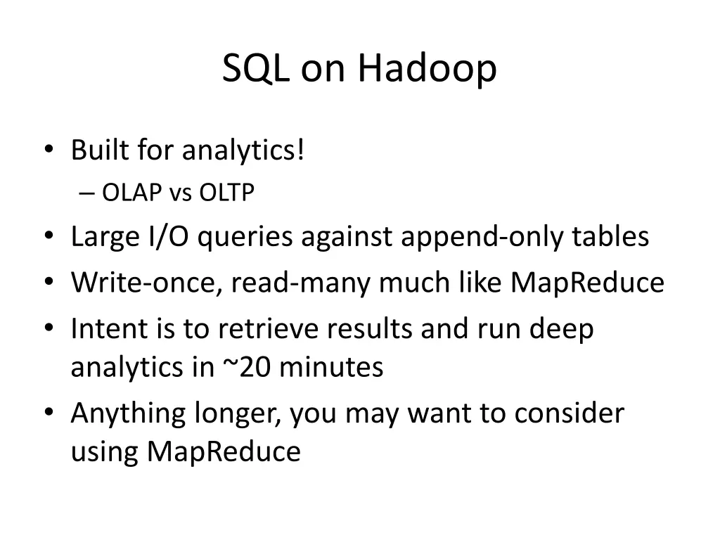 sql on hadoop 1
